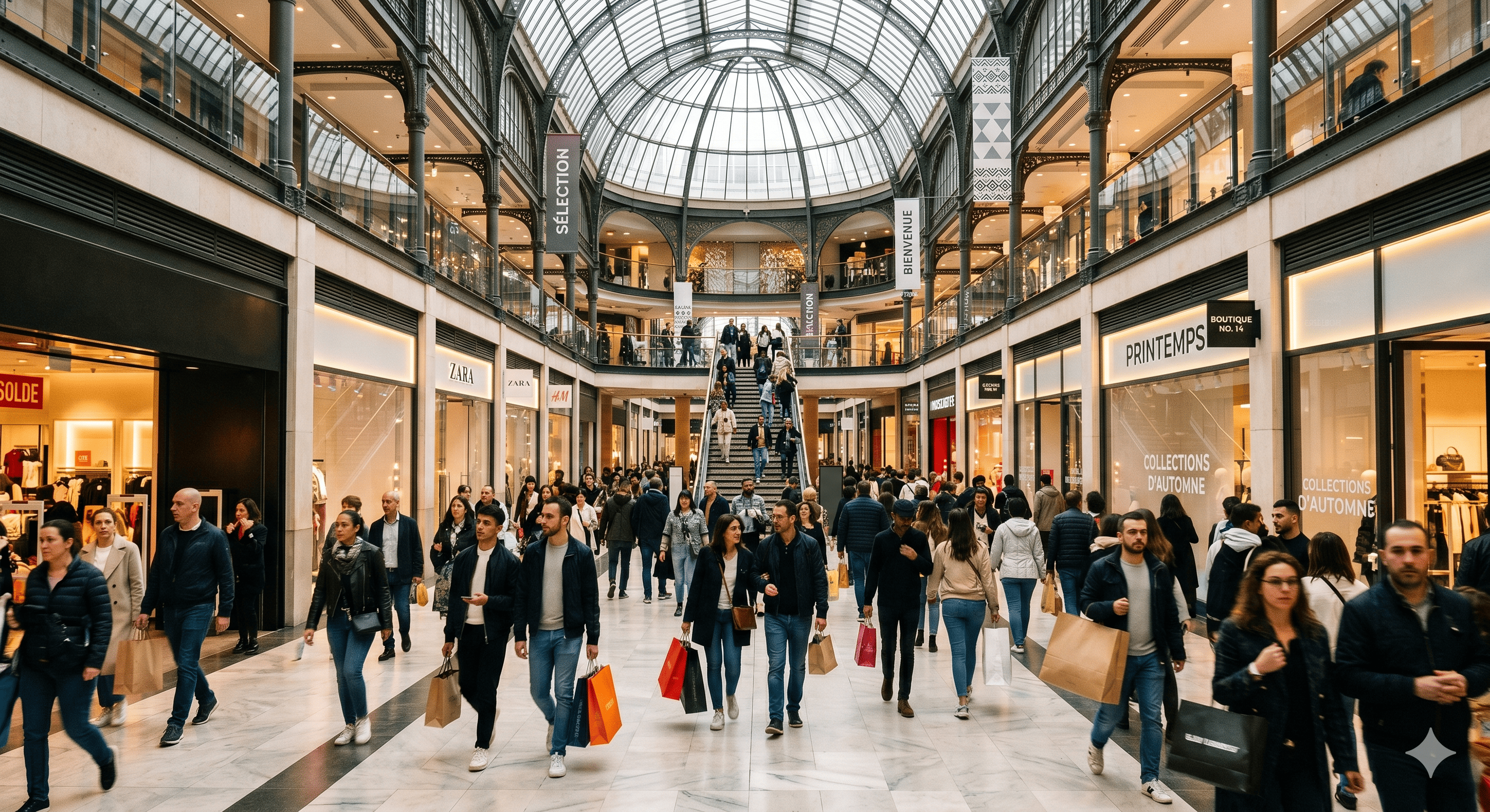 Robot Cleanobot dans une galerie marchande