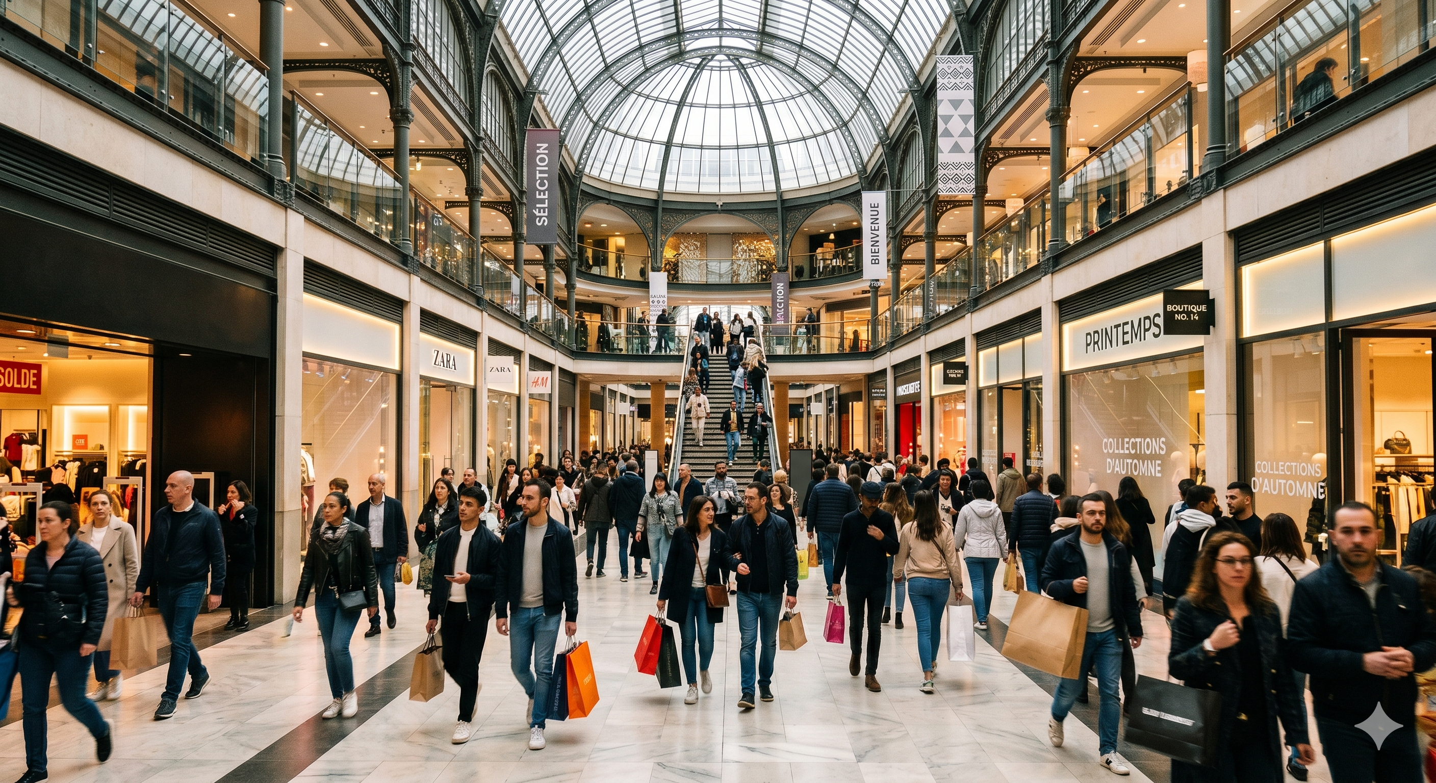 Robot Cleanobot dans une galerie marchande